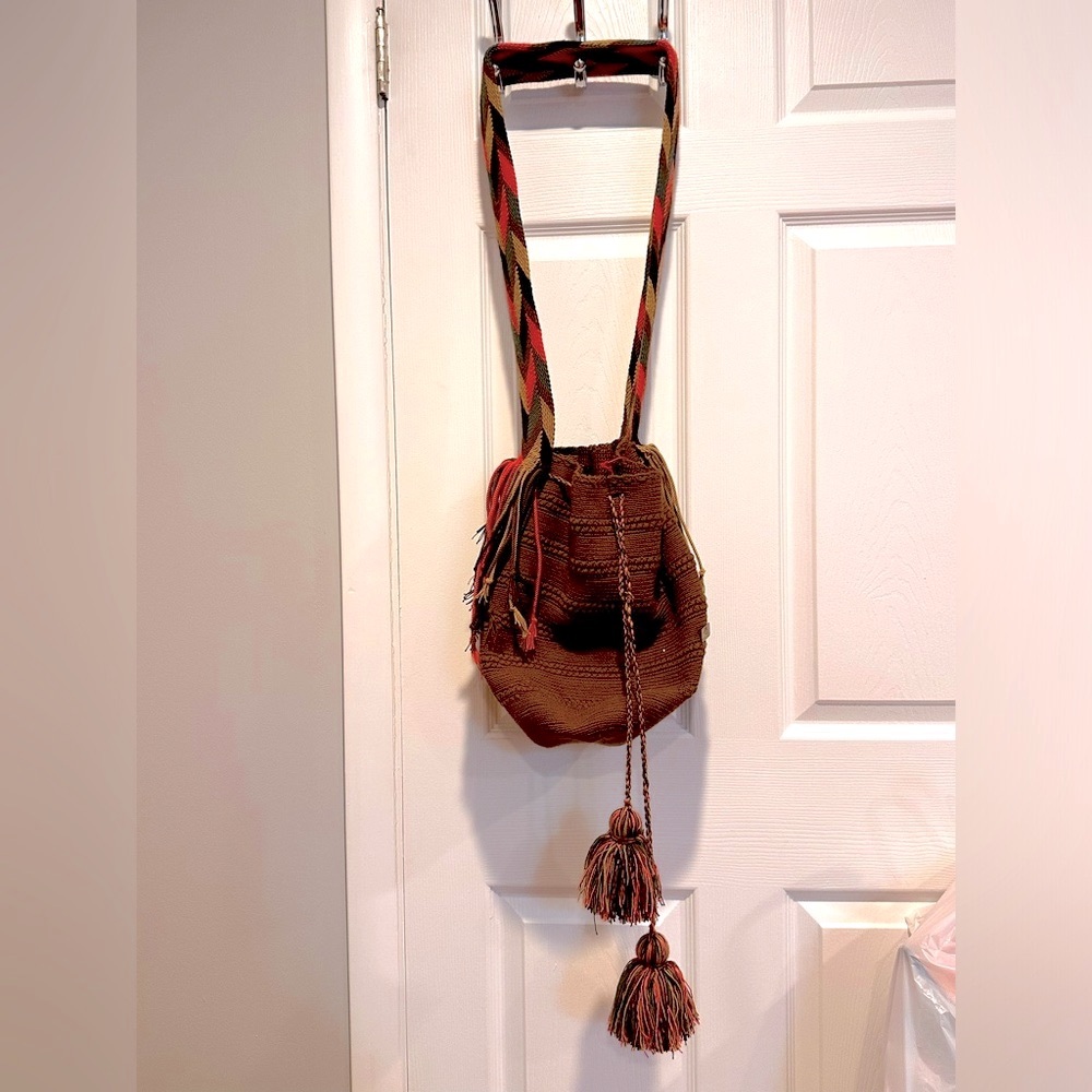 Wayuu bag - brown and light pink - Picture 2 of 13